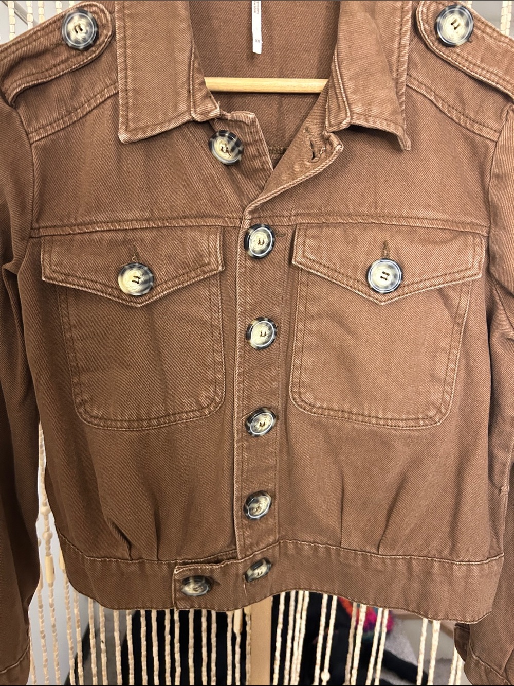 Free People Slouchy Eisenhower Denim Jacket Size XS - Picture 3 of 6
